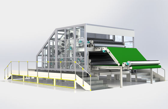100m/min nieuwe dubbele de cilinder niet-geweven kaardende machine van de ontwerphoge snelheid voor wol